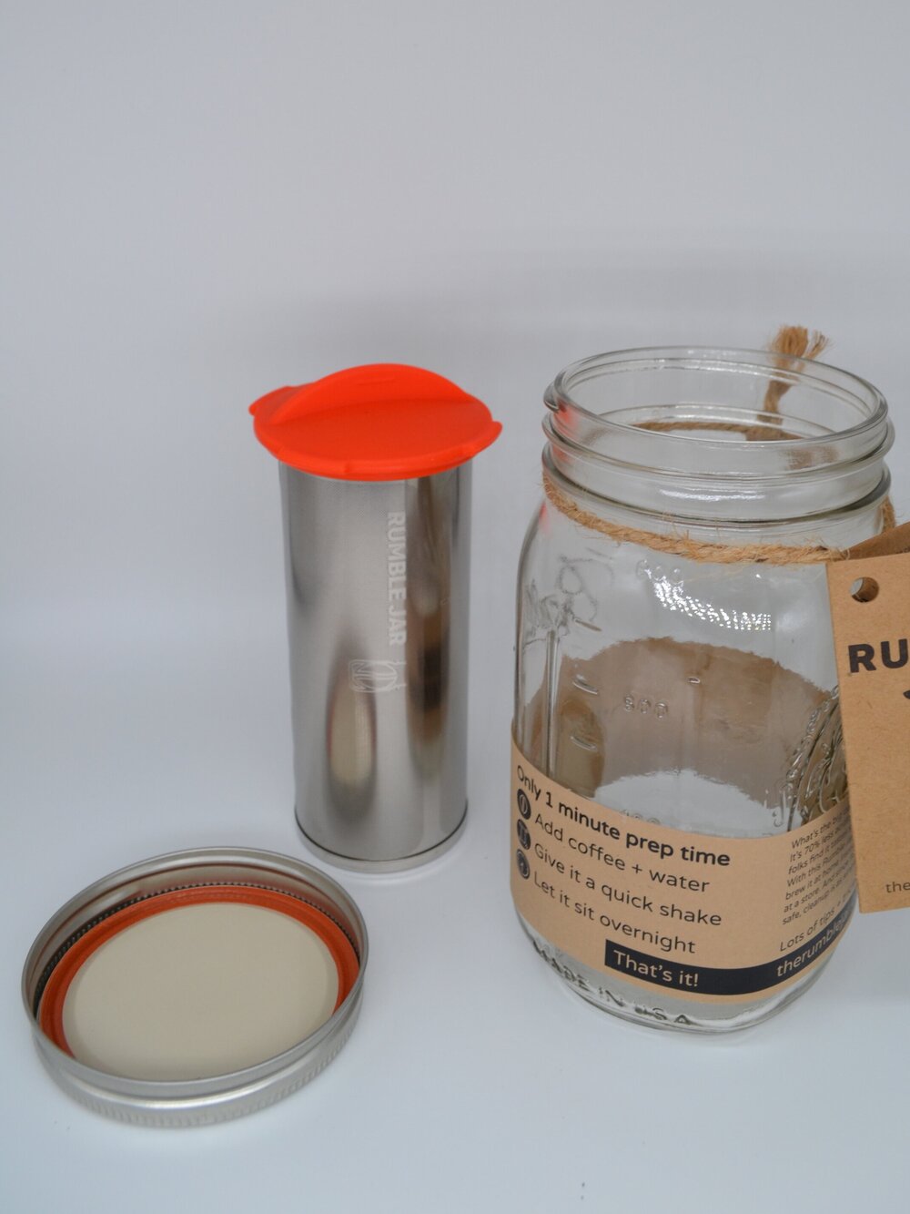 Rumble Jar: Quart size (32oz), includes Mason jar